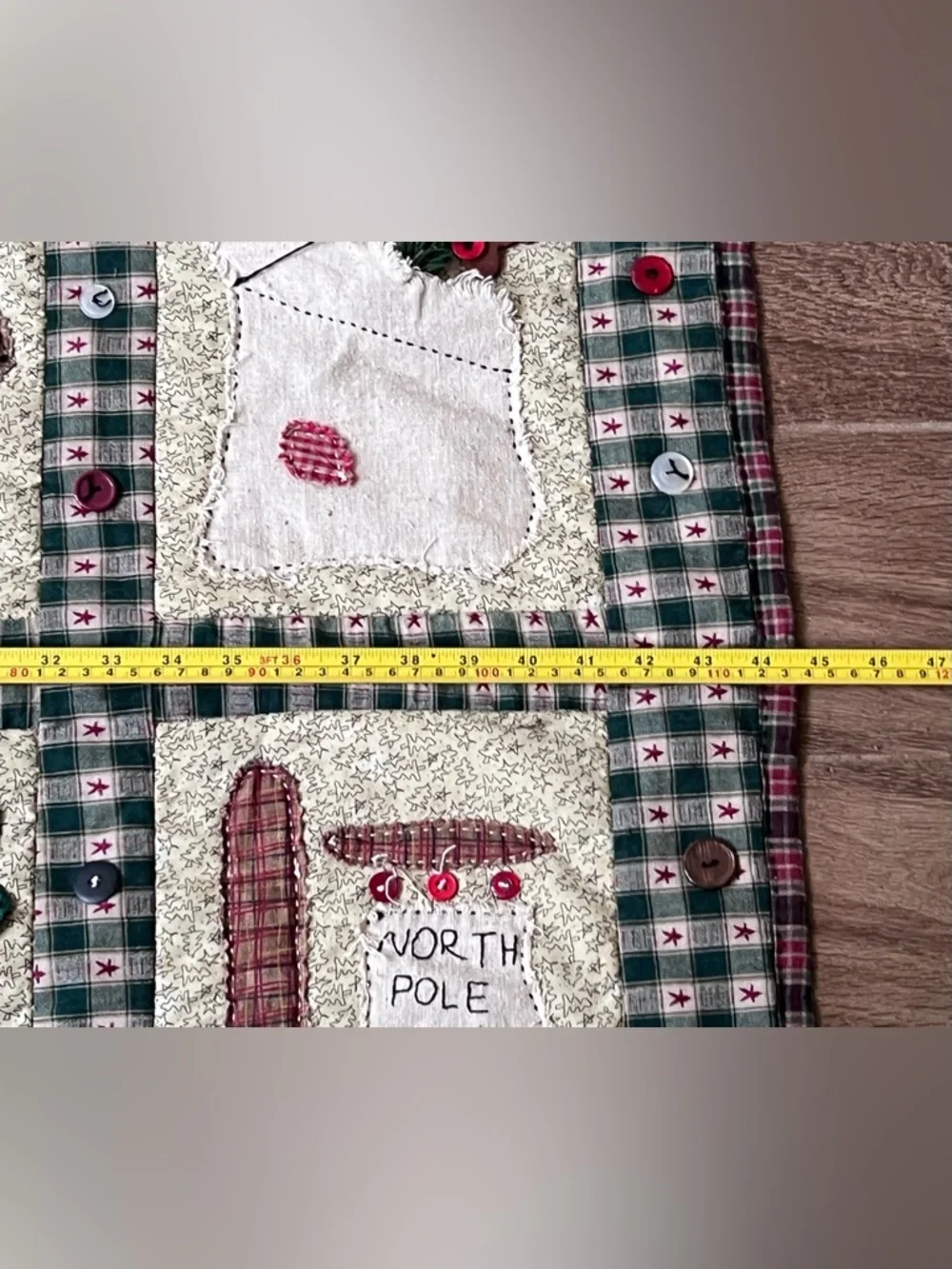 Vtg Handmade Sampler Xmas Quilt 39